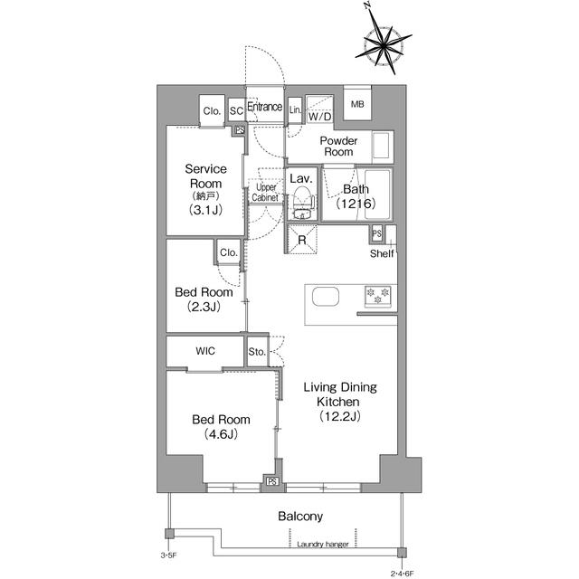 コンフォリア東葛西(2SLDK/5階)の間取り写真