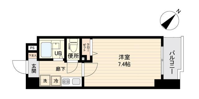 ザ・レジデンス行徳Ⅱ(1K/2階)の間取り写真