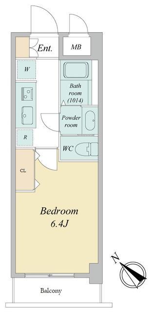 プライムアーバン行徳Ⅰ(1K/3階)の間取り写真