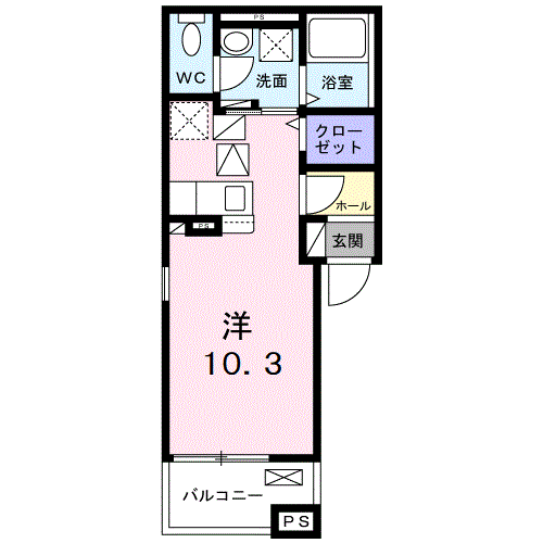 ヒカルサ瑞江ウエスト(ワンルーム/1階)の間取り写真