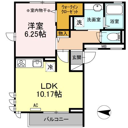 アリエッタ(1LDK/3階)の間取り写真