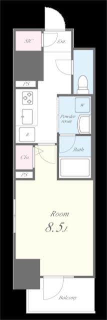 BLANCHE船橋本町(1K/9階)の間取り写真