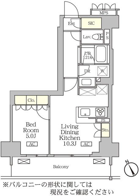リーフシティ市川ザ・レジデンス(1LDK/7階)の間取り写真