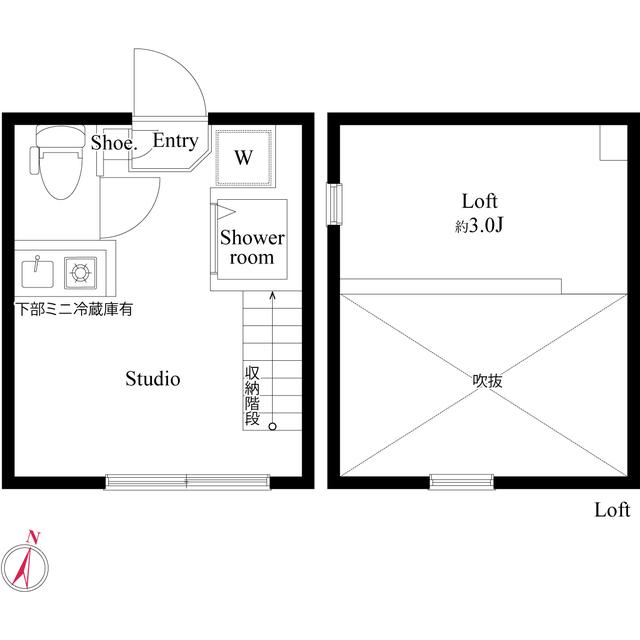 ハーモニーテラス北小岩ⅩⅡ(ワンルーム/1階)の間取り写真