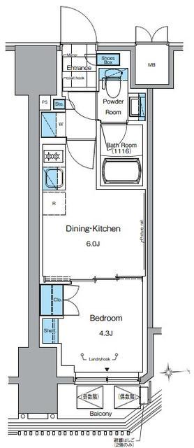 ルフォンプログレ田原町(1DK/8階)の間取り写真