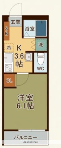 ウィンメゾン海神(1K/1階)の間取り写真