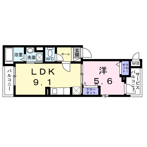プチジャルダン(1LDK/2階)の間取り写真