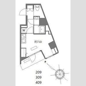 エヌステージ西船橋市川(ワンルーム/4階)の間取り写真