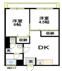 クロノス習志野(2DK/2階)の間取り写真