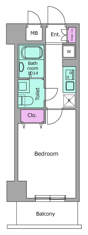 レジディア西船橋(1K/6階)の間取り写真