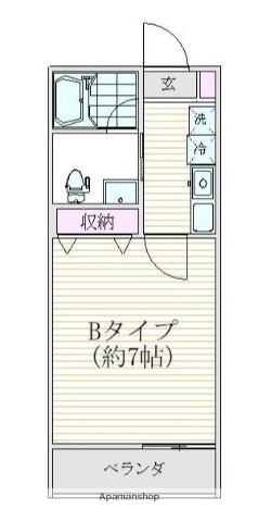 FUUWA船橋本町(1K/1階)の間取り写真
