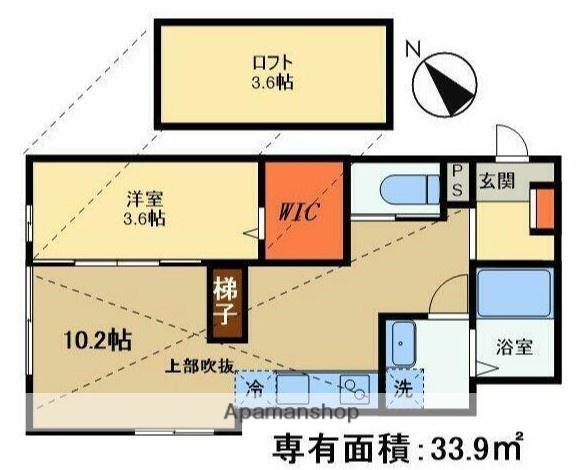 LA TERRAZZA(1LDK/2階)の間取り写真