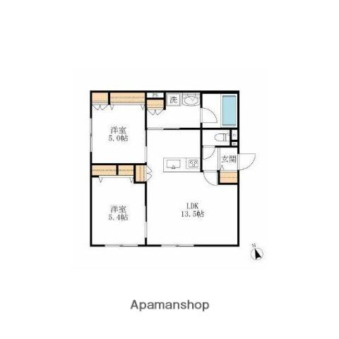LICHTGLANZ本郷町(2LDK/1階)の間取り写真