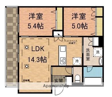 LICHTGLANZ本郷町(2LDK/2階)の間取り写真