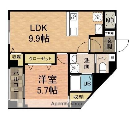 CONNECT PARK HILLS 本郷町(1LDK/4階)の間取り写真