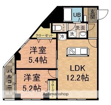 CONNECT PARK HILLS 本郷町(2LDK/3階)の間取り写真