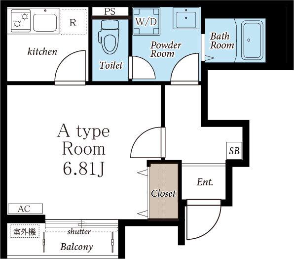 リブリ・グランハイムⅡ(1K/1階)の間取り写真