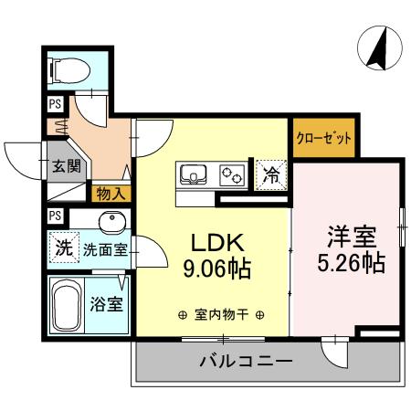 さくらパークハイツ(1LDK/2階)の間取り写真
