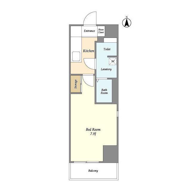 プレール・ドゥーク亀戸6丁目(1K/8階)の間取り写真