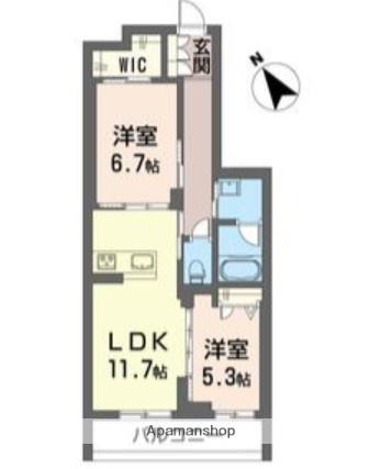 ティエンポ フェリズⅠ(2LDK/2階)の間取り写真