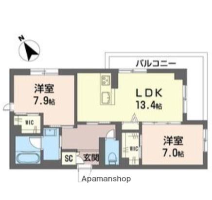 ティエンポ フェリズⅠ(2LDK/4階)の間取り写真