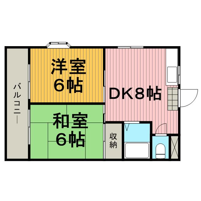 メゾンハヤシミズ(2DK/3階)の間取り写真