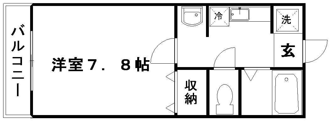 ヴィラ・ラメール(1K/2階)の間取り写真