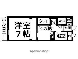 うぶすなビル(1K/3階)の間取り写真