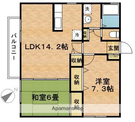 マノワール(2LDK/2階)の間取り写真