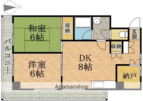 グレースハイム北見(2DK/4階)の間取り写真