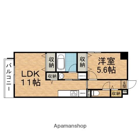 ルミエール(1LDK/1階)の間取り写真