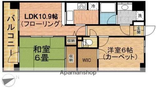 ライオンズシティ本八幡(2LDK/3階)の間取り写真