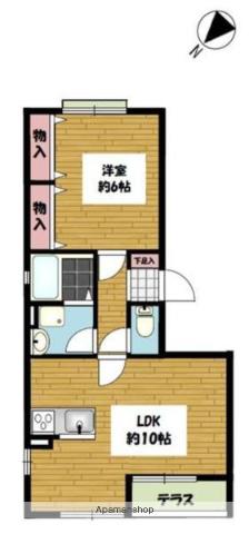 レーベンSHIMA(1LDK/2階)の間取り写真