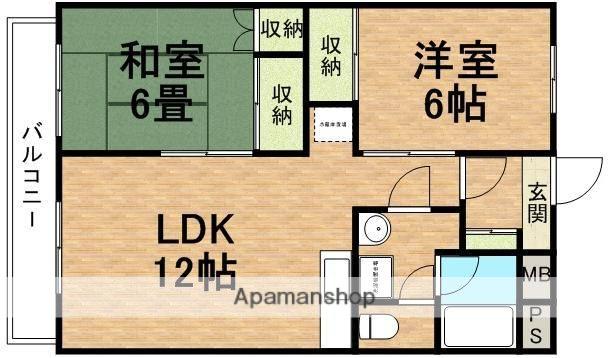 シャトー東菅野(2LDK/3階)の間取り写真