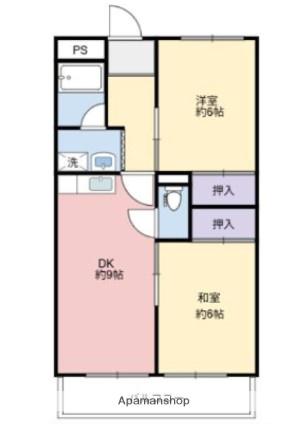 ハイム広尾(2DK/2階)の間取り写真