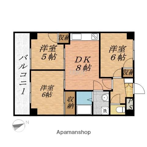 オータムヒルズ(3DK/2階)の間取り写真