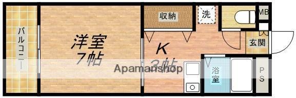 うぶすなビル(1K/2階)の間取り写真
