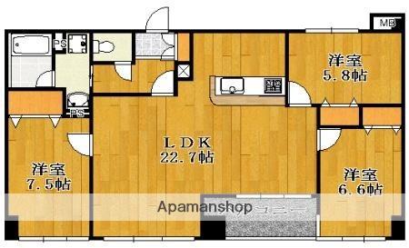 プロスペリテ(3LDK/4階)の間取り写真