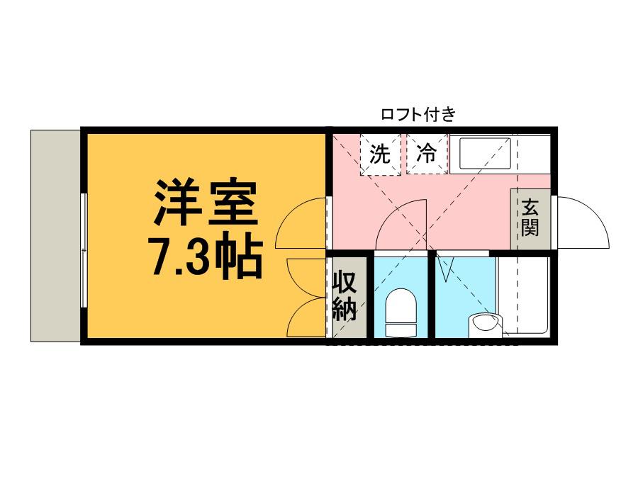 メゾンシンワ(1K/2階)の間取り写真