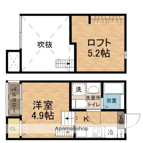 ラ・グリシーナ(1K/1階)の間取り写真