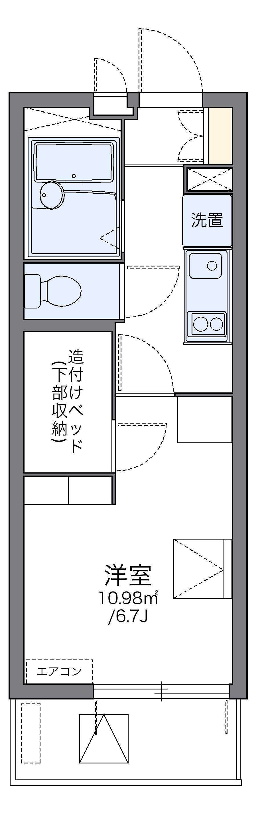 レオパレス市川原木 2階階 間取り