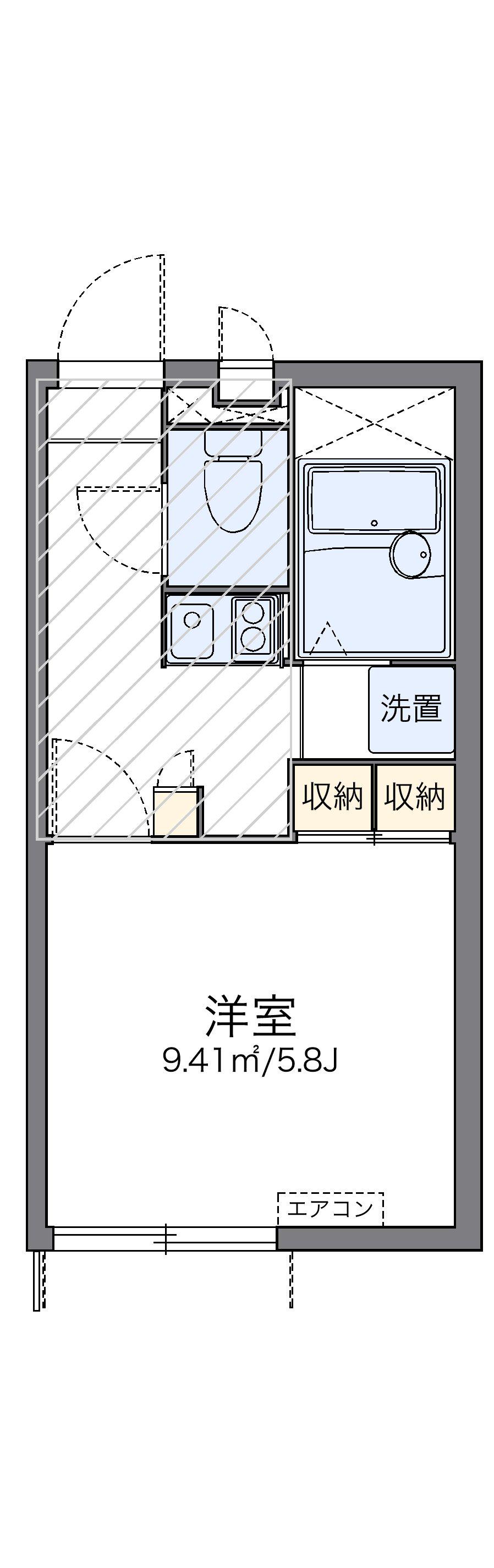 レオパレスウインドコート 1階階 間取り