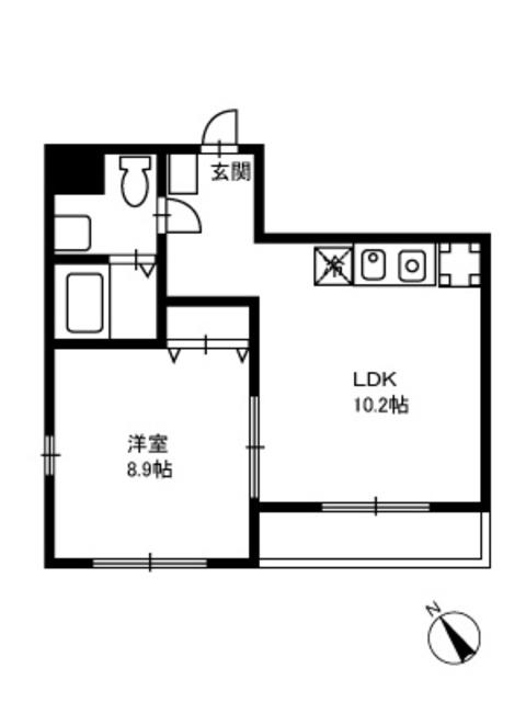 ミリアビタNO.13(1DK/1階)の間取り写真