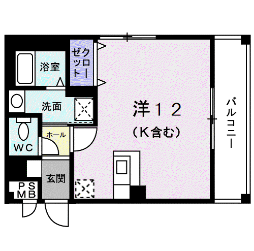 チェリーメゾンⅡ番館(ワンルーム/2階)の間取り写真