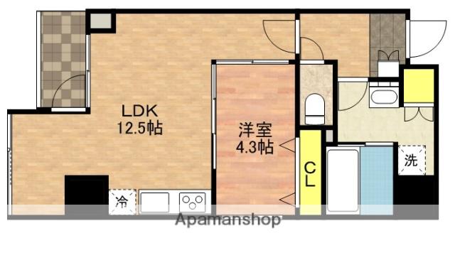 椿荘(1LDK/3階)の間取り写真