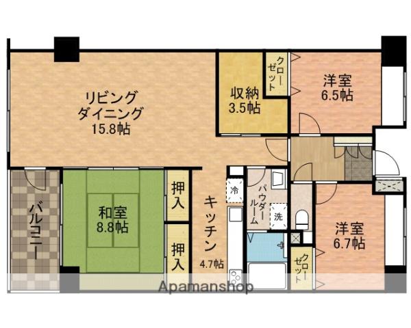 L-PLACE下総中山Ⅰ(3LDK/2階)の間取り写真