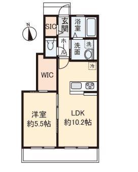 カルミア(1LDK/1階)の間取り写真