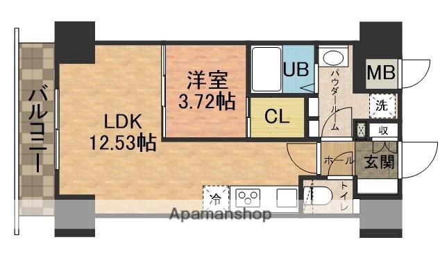ジュウセイ レジデンス(1LDK/6階)の間取り写真