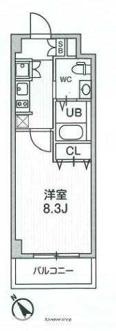 市川妙典レジデンス(1K/1階)の間取り写真