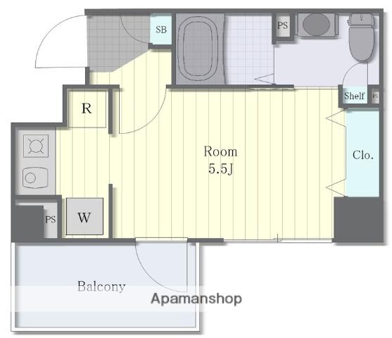 グランカーサ市川国府台(1K/12階)の間取り写真